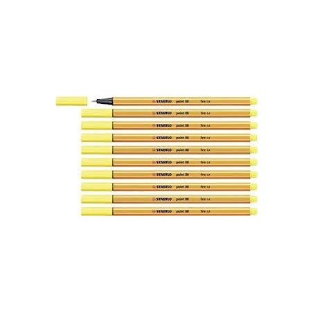 STABILO ROTULADOR POINT 88 AMARILLO LIMÓN CAJA 10 UD