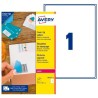 AVERY ETIQUETAS ADHESIVAS PARA ENMASCARAMIENTO 199,6X289,1MM LÁSER 1 X 25H BLANCO