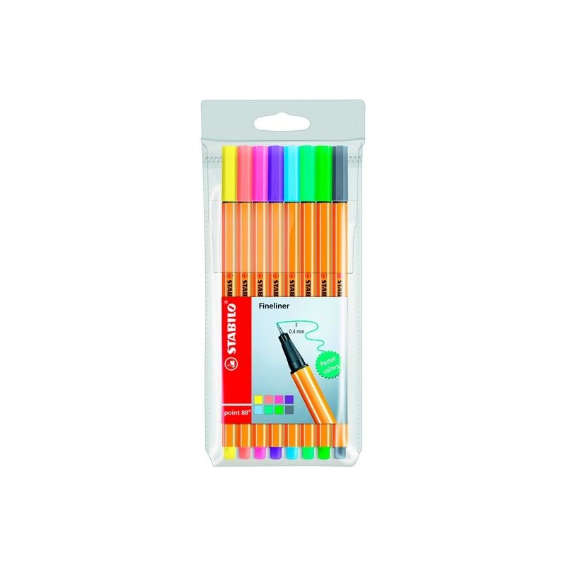 STABILO ROTULADORES POINT 88 C/SURTIDOS PASTEL ESTUCHE 8 UD