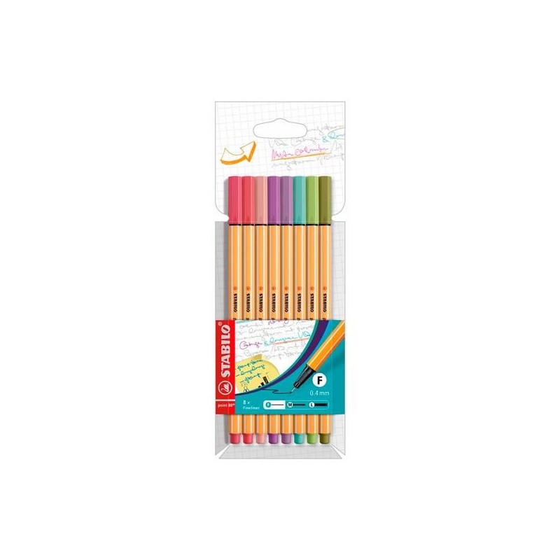 STABILO ROTULADORES POINT 88 C/SURTIDOS PASTEL ESTUCHE 8 UD