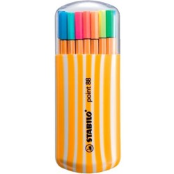 STABILO ROTULADORES POINT 88 C/SURTIDOS NEÓN ESTUCHE ZEBRUI 20 UD
