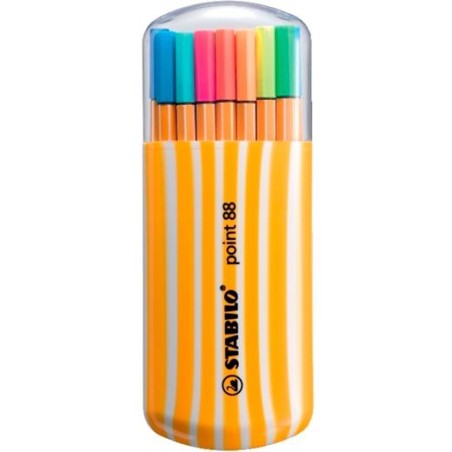 STABILO ROTULADORES POINT 88 C/SURTIDOS NEÓN ESTUCHE ZEBRUI 20 UD