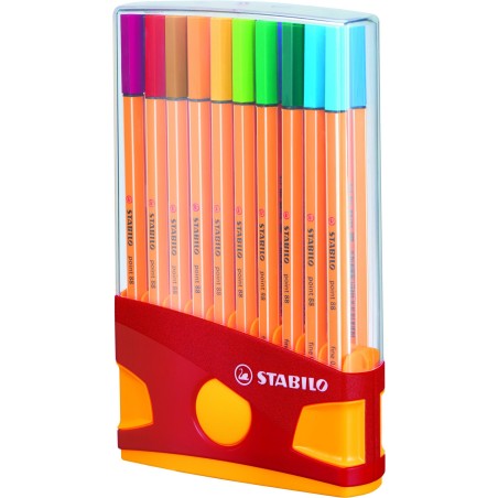 STABILO ROTULADORES POINT 88 C/SURTIDOS ESTUCHE COLORPARADE ROJO 20 UD
