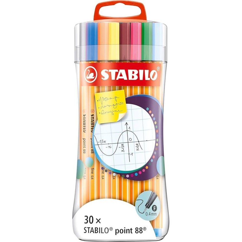 STABILO PEN 88 SLEEVE COLORES SURTIDOS ESTUCHE DE PLÁSTICO 30 UD
