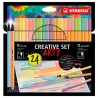 STABILO CREATIVE SET ARTY CON 12 POINT 88 + 12 PEN 68 COLORES SURTIDOS ESTUCHE 24 UD