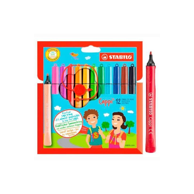 STABILO ROTULADORES CON ANILLA CAPPI C/SURTIDOS ESTUCHE 12 UD