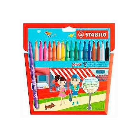 STABILO ROTULADORES POWER C/SURTIDOS ESTUCHE 18 UD