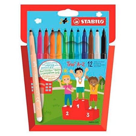 STABILO ROTULADORES TRIO AZ C/SURTIDOS ESTUCHE 12 UD