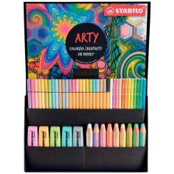 STABILO SET CREATIVO ARTY PASTEL ESTUCHE 50 UD C/SURTIDOS