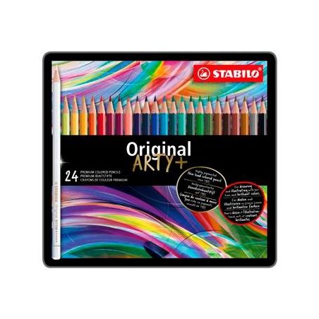 STABILO LÁPICES DE COLORES ORIGINAL ARTY+ C/SURTIDOS ESTUCHE DE METAL 24 UD
