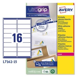 AVERY ETIQUETAS ADHESIVAS PARA ENVÍOS 99,1X33,9MM INKJET/LÁSER 16 X 15H 100% RECICLADO BLANCO