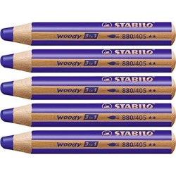 STABILO LÁPICES DE COLORES WOODY 3 EN 1 AZUL ULTRAMAR ESTUCHE 5 UD