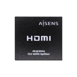 AISENS DUPLICADOR HDMI 4K@30HZ 1X2 CON ALIMENCIÓN NEGRO