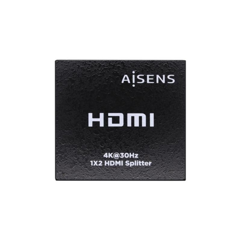 AISENS DUPLICADOR HDMI 4K@30HZ 1X2 CON ALIMENCIÓN NEGRO