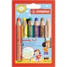 STABILO LÁPICES DE COLORES WOODY 3 EN 1 C/SURTIDOS ESTUCHE 6 UD