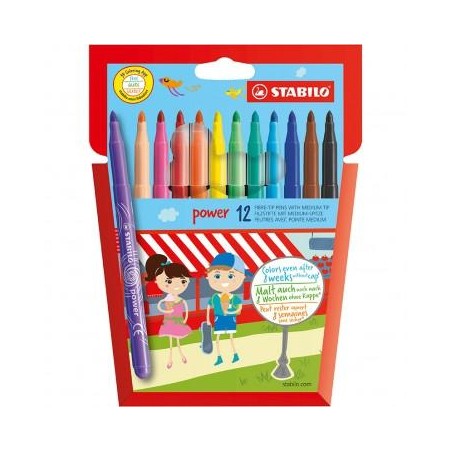 STABILO ROTULADORES POWER COLORES SURTIDOS ESTUCHE 12 UD