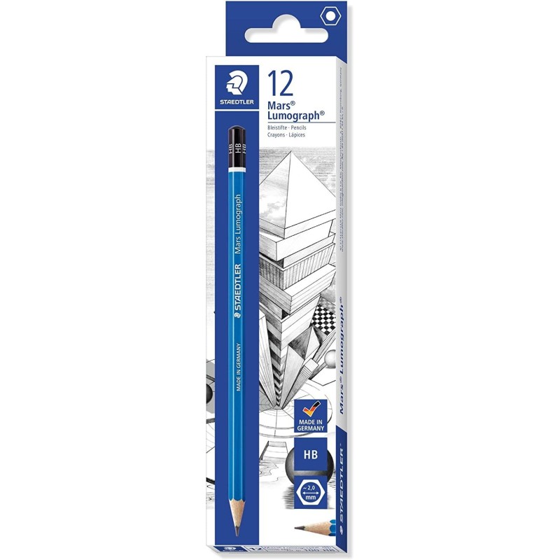 STAEDTLER LÁPIZ DE GRAFITO LUMOGRAPH 100 HB CAJA 12 UD