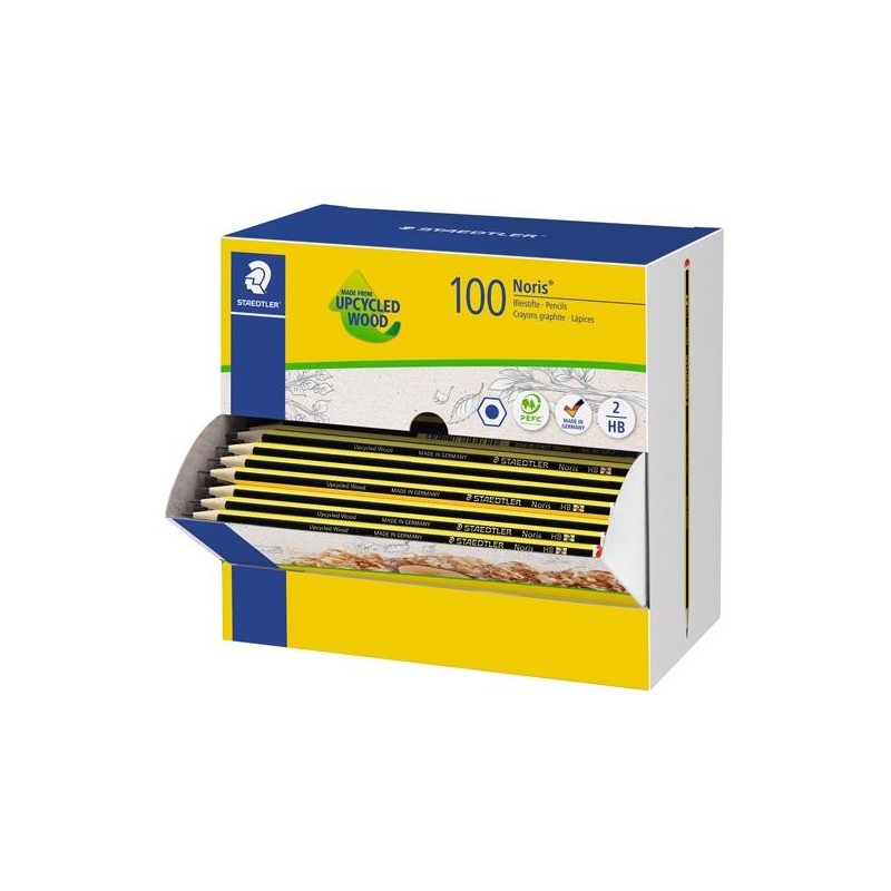 STAEDTLER LÁPIZ DE GRAFITO NORIS 120-2 HB CAJA DISPENSADOR 100 UD
