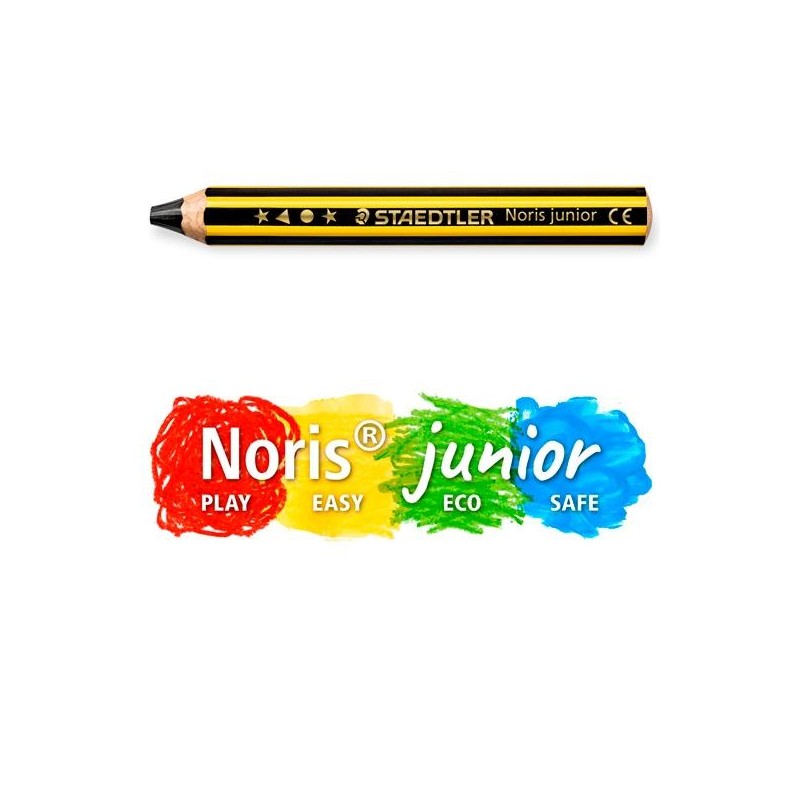 STAEDTLER LÁPIZ DE GRAFITO NORIS JUNIOR 141 EXTRAGRUESO PARA NIÑOS +2 AÑOS -CAJA 6 UD-