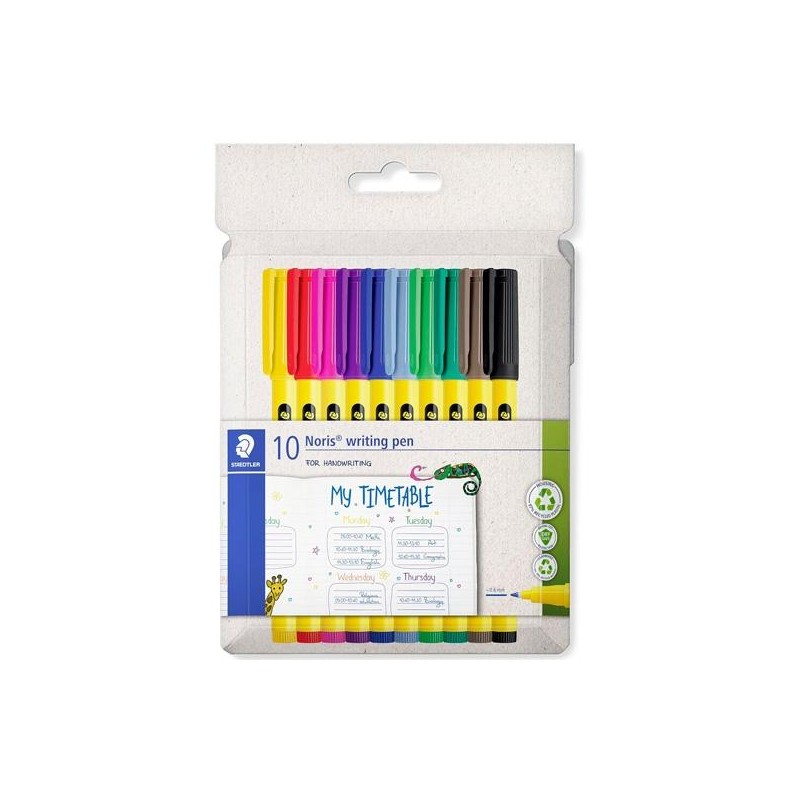 STAEDTLER ROTULADORES NORIS WRITING PEN 307 PUNTA FINA C/SURTIDOS ESTUCHE 10 UD