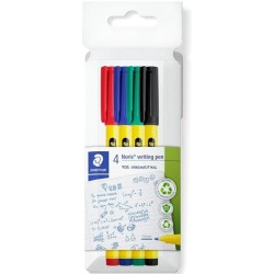 STAEDTLER ROTULADORES NORIS WRITING PEN 307 PUNTA FINA C/SURTIDOS ESTUCHE 4 UD