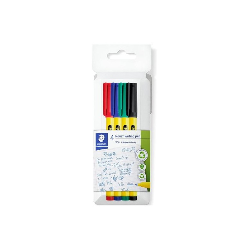 STAEDTLER ROTULADORES NORIS WRITING PEN 307 PUNTA FINA C/SURTIDOS ESTUCHE 4 UD