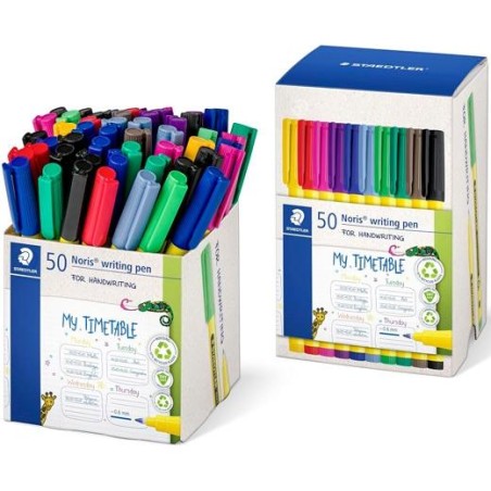 STAEDTLER ROTULADORES NORIS WRITING PEN 307 PUNTA FINA C/SURTIDOS CAJA EXPOSITORA 50 UD