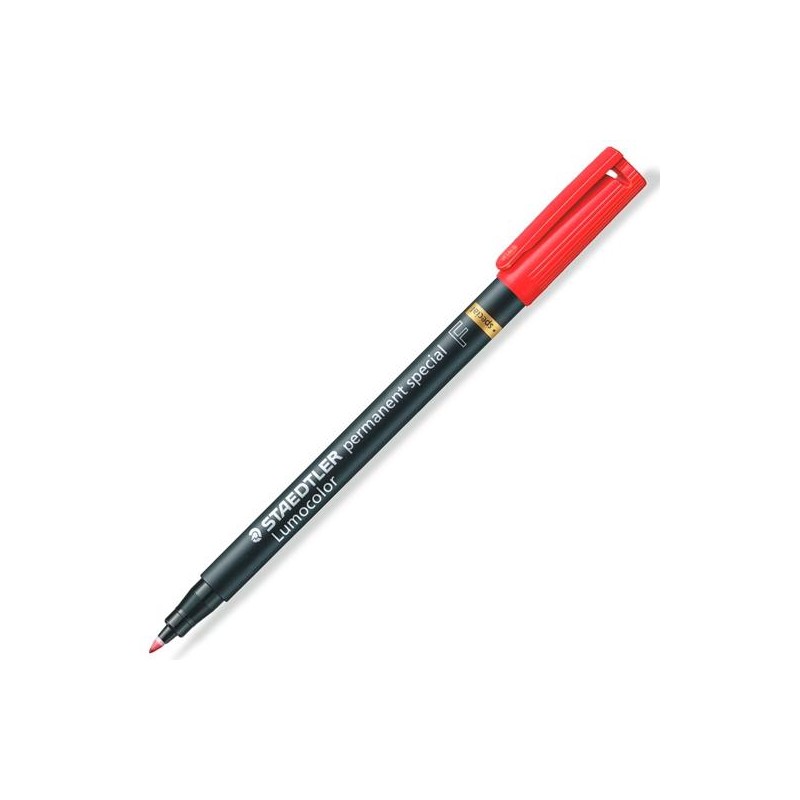 STAEDTLER ROTULADOR ESPECIAL PERMANENTE LUMOCOLOR F ROJO
