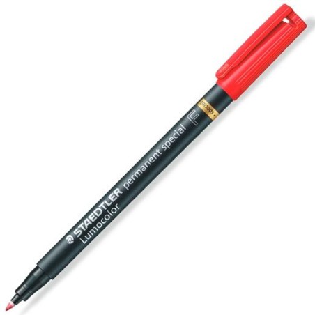 STAEDTLER ROTULADOR ESPECIAL PERMANENTE LUMOCOLOR F ROJO