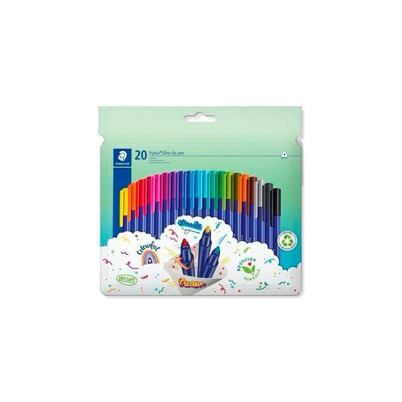 STAEDTLER ROTULADOR TRIPLUS COLOR 323 TRIANGULAR C/SURTIDOS ESTUCHE 20 UD