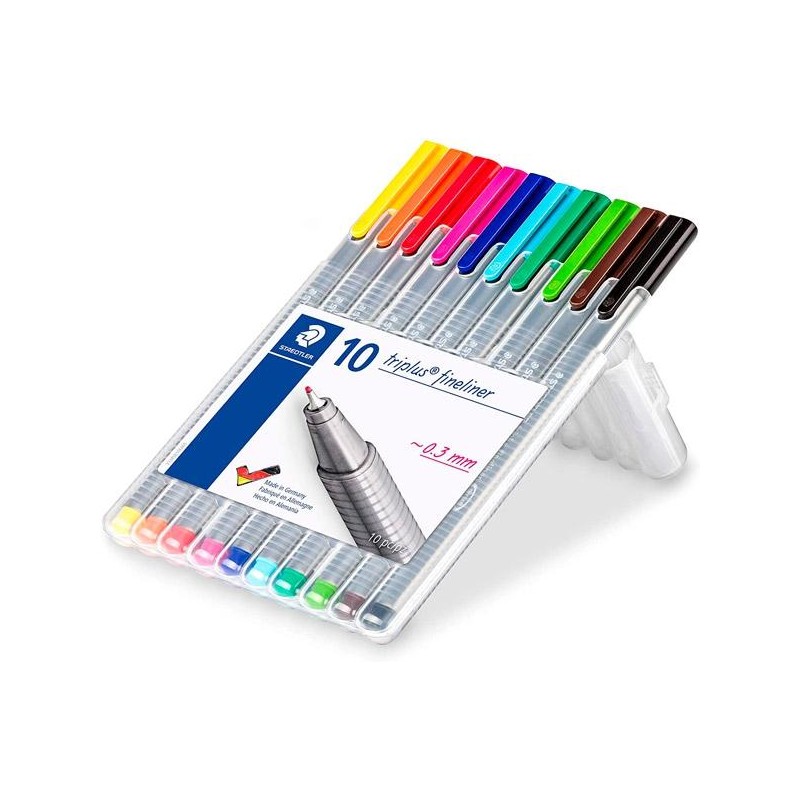 STAEDTLER ESTUCHE 10 ROTULADORES TRIPLUS FINELINER 334 COLORES SURTIDOS