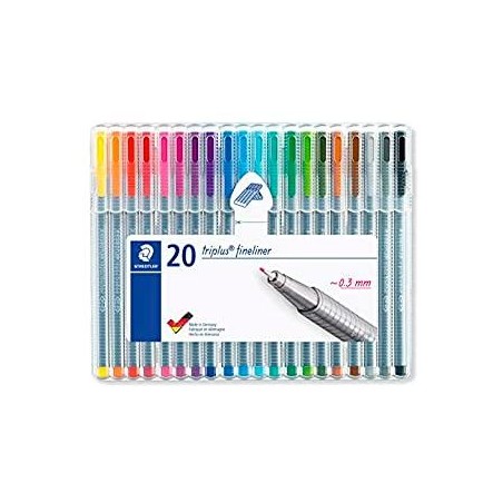 STAEDTLER ESTUCHE 20 ROTULADORES TRIPLUS FINELINER 334 COLORES SURTIDOS