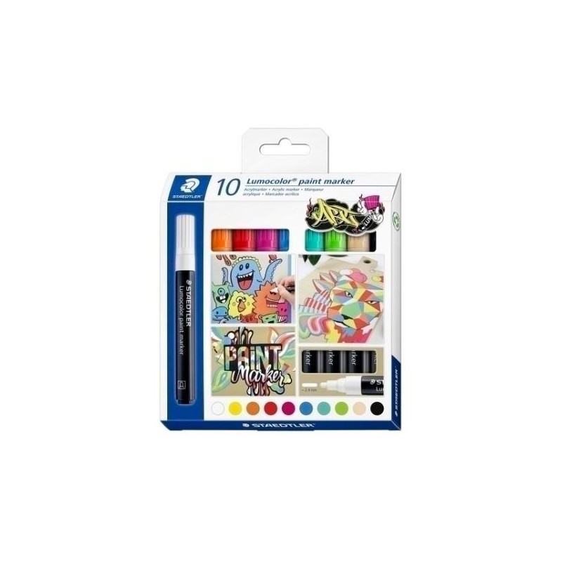 STAEDTLER MARCADOR ESPECIAL LUMOCOLOR 349 PERMANENTE C/SURTIDOS ESTUCHE 10 UD