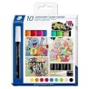 STAEDTLER MARCADOR ESPECIAL LUMOCOLOR 349 PERMANENTE C/SURTIDOS ESTUCHE 10 UD