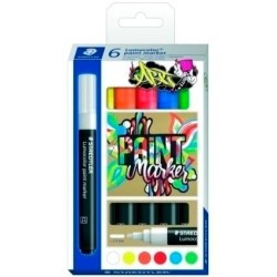 STAEDTLER MARCADOR ESPECIAL LUMOCOLOR 349 PERMANENTE C/SURTIDOS ESTUCHE 6 UD