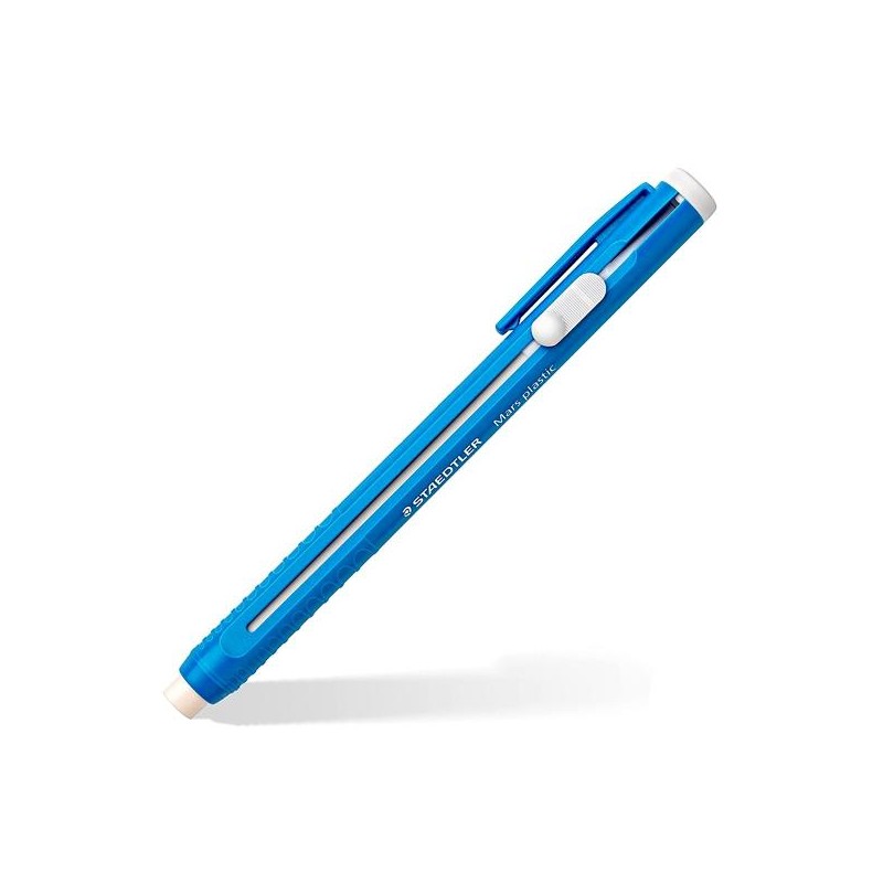 STAEDTLER PORTAGOMAS MARS PLASTIC CON CLIP + GOMA DE RECARGA AZUL