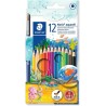 STAEDTLER LÁPICES DE COLORES NORIS AQUARELL + PINCEL SURTIDOS EN ESTUCHE 12 UD