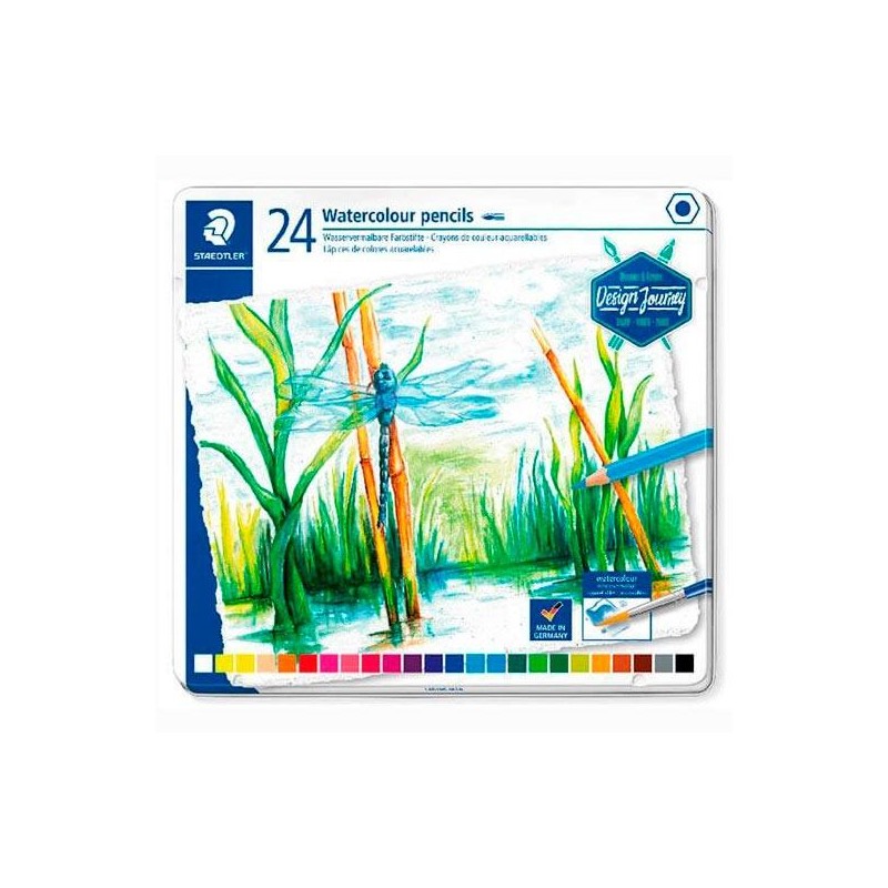 STAEDTLER LÁPICES DE COLORES DESING JOURNEY 14610C C/SURTIDOS ESTUCHE METAL 24 UD