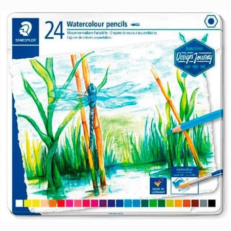 STAEDTLER LÁPICES DE COLORES DESING JOURNEY 14610C C/SURTIDOS ESTUCHE METAL 24 UD