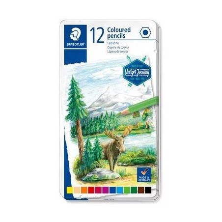 STAEDTLER LÁPICES DE COLORES DESING JOURNEY 146C C/SURTIDOS ESTUCHE METAL 12 UD
