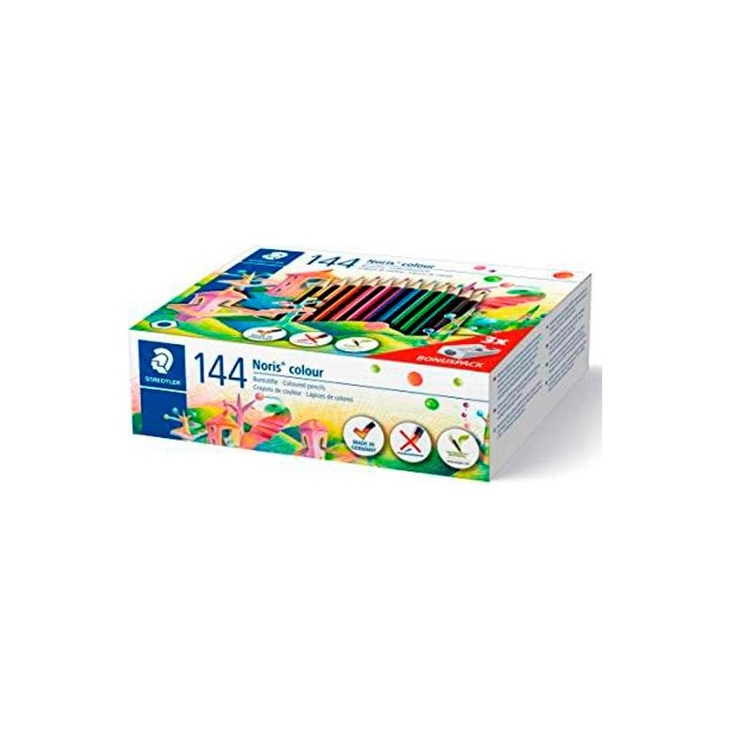 STAEDTLER LÁPICES DE COLORES WOPEX ECOLÓGICO 12 COLORES SURTIDOS ESTUCHE 144 UD