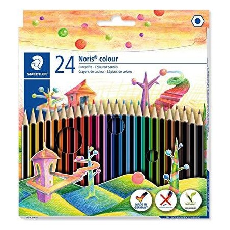 STAEDTLER LÁPICES DE COLORES NORIS COLOUR WOPEX ECOLÓGICO SURTIDOS ESTUCHE 24 UD