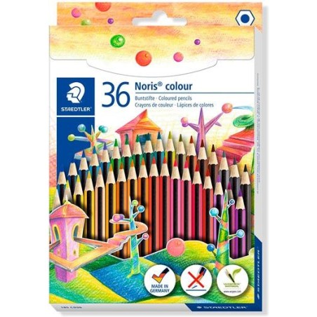 STAEDTLER LÁPICES DE COLORES NORIS COLOUR WOPEX ECOLÓGICO ESTUCHE 36U