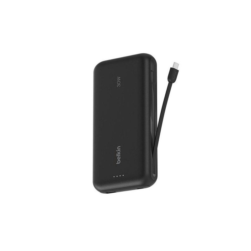 BELKIN CARGADOR POWER BANK 20K MAH 1 USB-A Y 1 USB-C C/ CABLE INTEGRADO USB-C NEGRO