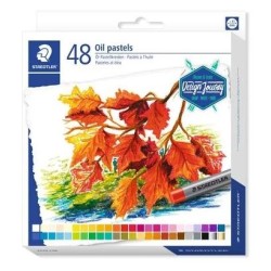 STAEDTLER CERAS BLANDAS PASTELES AL ÓLEO 70MM COLORES SURTIDOS ESTUCHE 48 UD