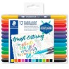 STAEDTLER ROTULADORES BRUSH LETTERING DOBLE PUNTA FINA/PINCEL C/SURTIDOS ESTUCHE 12 UD