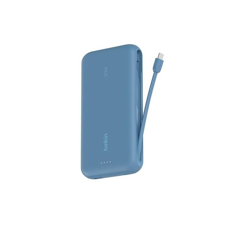 BELKIN CARGADOR POWER BANK 20K MAH 1 USB-A Y 1 USB-C C/ CABLE INTEGRADO USB-C AZUL