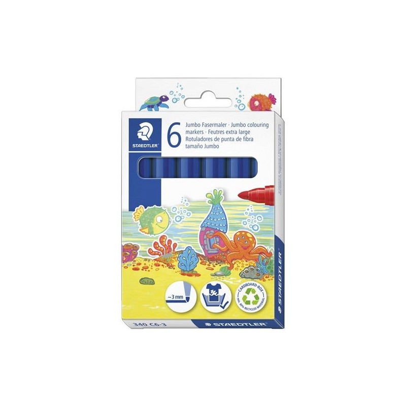 STAEDTLER ROTULADOR NORIS CLUB GRUESO AZUL ESTUCHE 6 UD