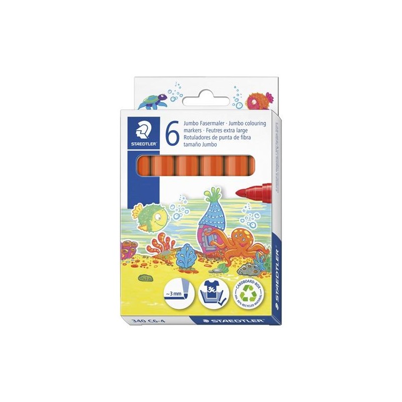 STAEDTLER ROTULADOR NORIS CLUB GRUESO NARANJA ESTUCHE 6 UD