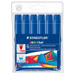 STAEDTLER ROTULADOR GRUESO NORIS CLUB AZUL ESTUCHE 6 UD